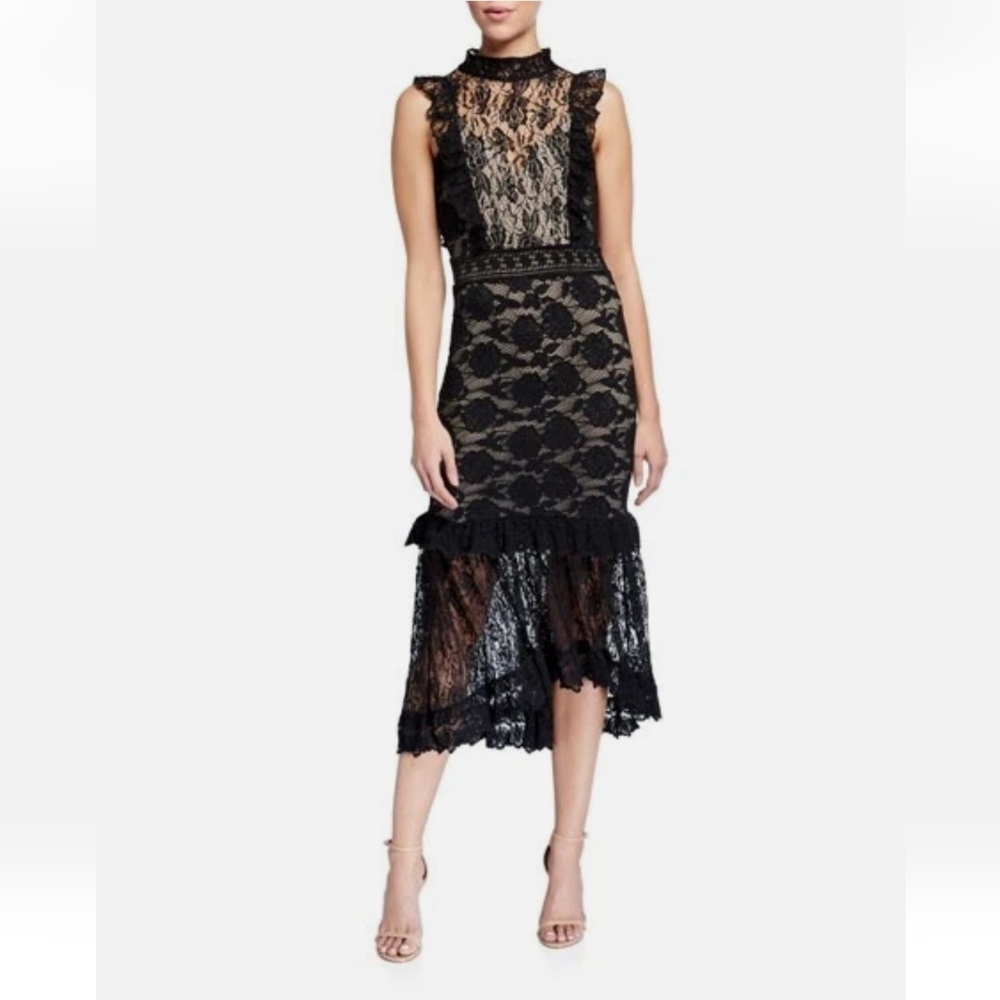 Nightcap Clothing Victorian Apron Backless Lace Dress -  Size M